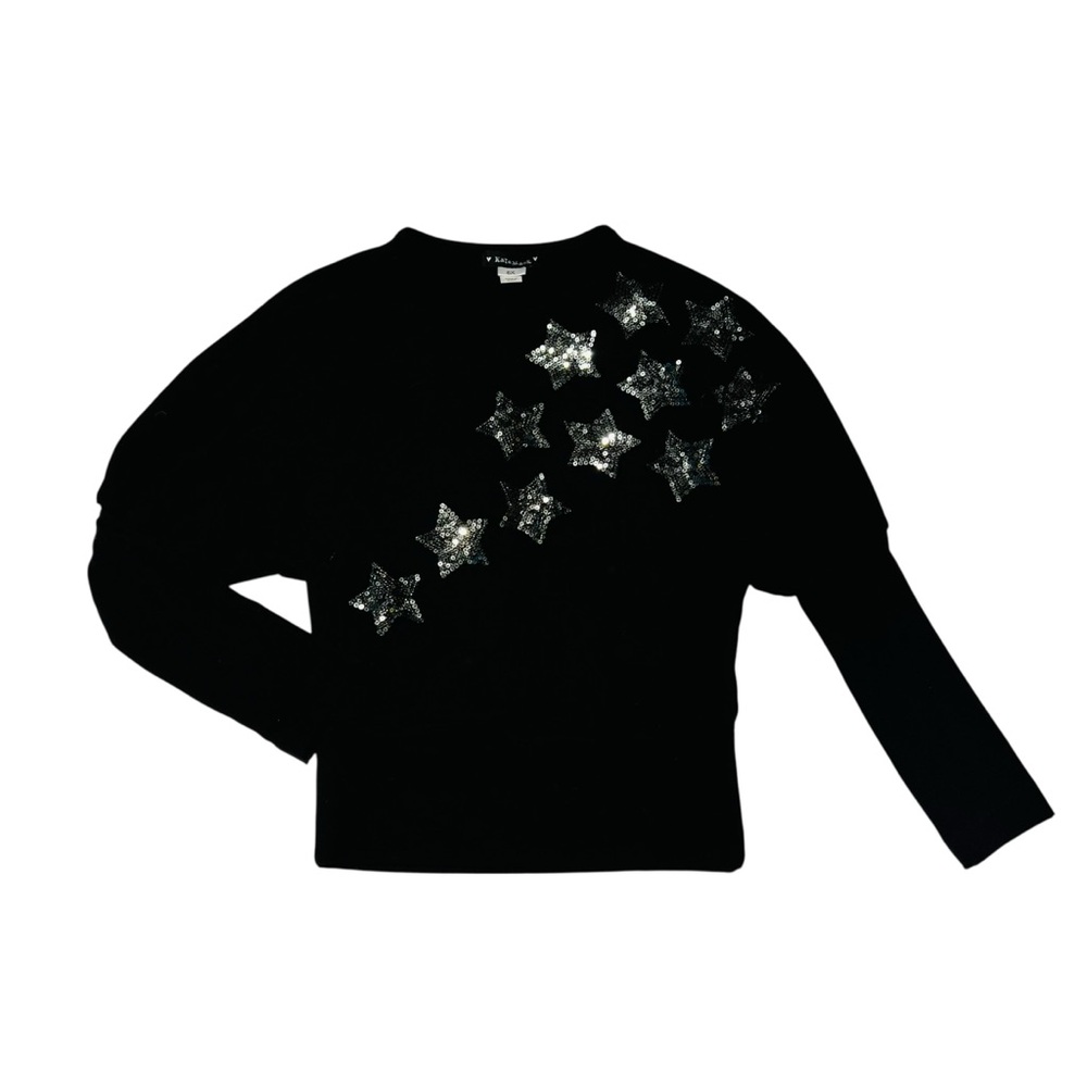 Kate Mack Black Starry Sequin Sweater